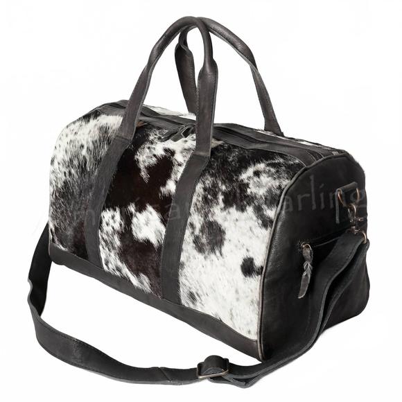 NEW AMERICAN DARLING women's leather duffel bag in black - Picture 1 of 4
